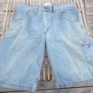 Vintage Men's Levi's Signature Fade Washed Loose Fit Denim Jean Shorts - Size 34